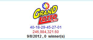 PCSO Lotto Results- September 8- Grand Lotto 6/55