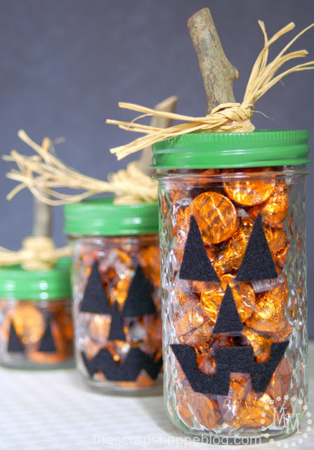 Jack-o-lantern treat jars