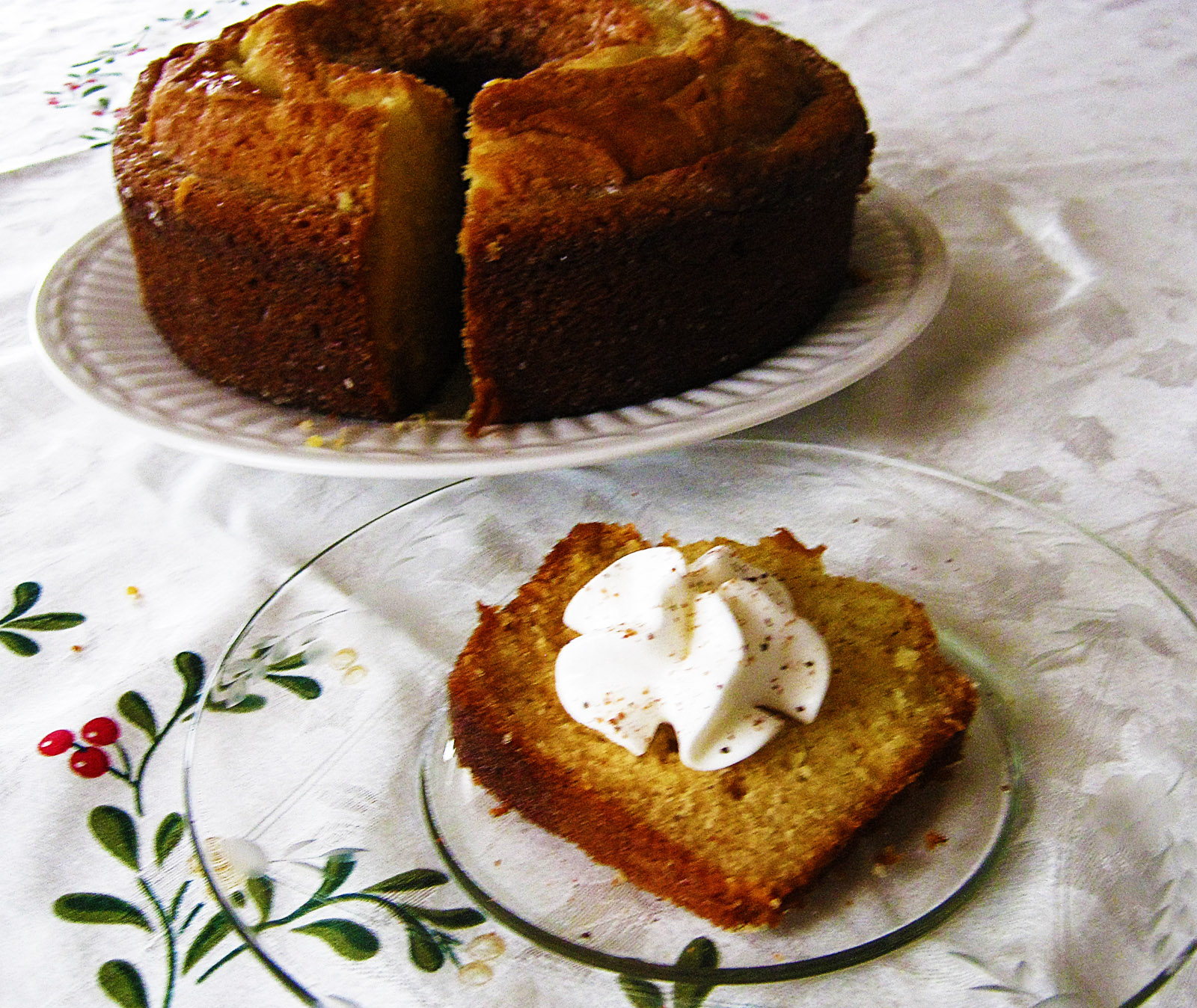 Let the Feasty Begin Eggnog Cake with Rum Glaze