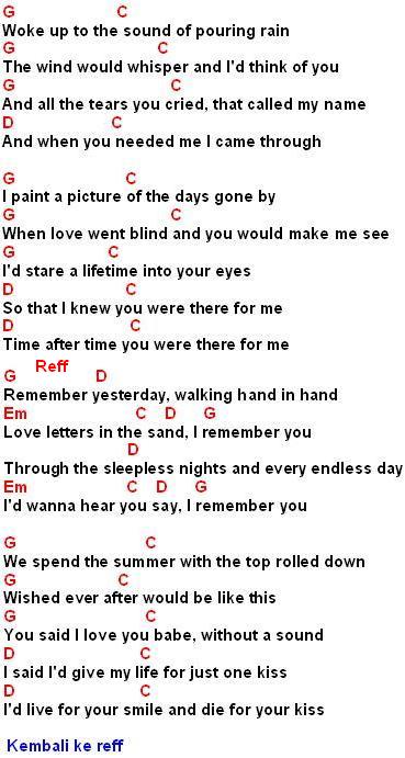 Lirik dan Chord Lagu I Remember You(Skid Row) | MyNotepat.Com