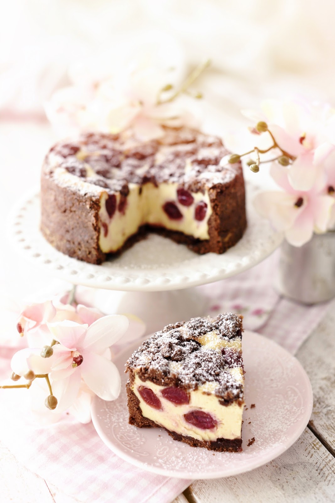 Kessy's Pink Sugar Cherry Cheesecake oder Kirsch Zupfkuchen
