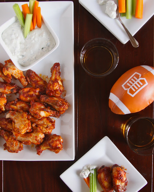 bourbon wings with blue cheese sauce