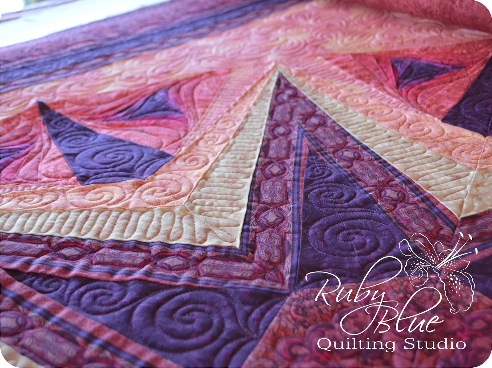 Ruby Blue Quilting Studio Machine Quilting Jinny Beyer Star