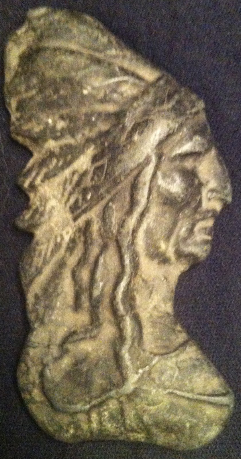 Bronze Hound's Art Collection Antique Indian Head Paperweight