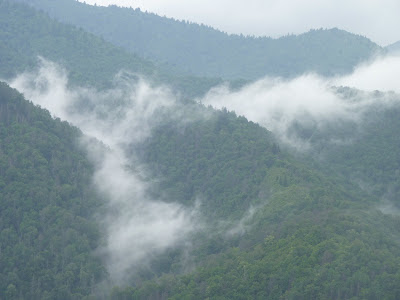 clouds in the mountains