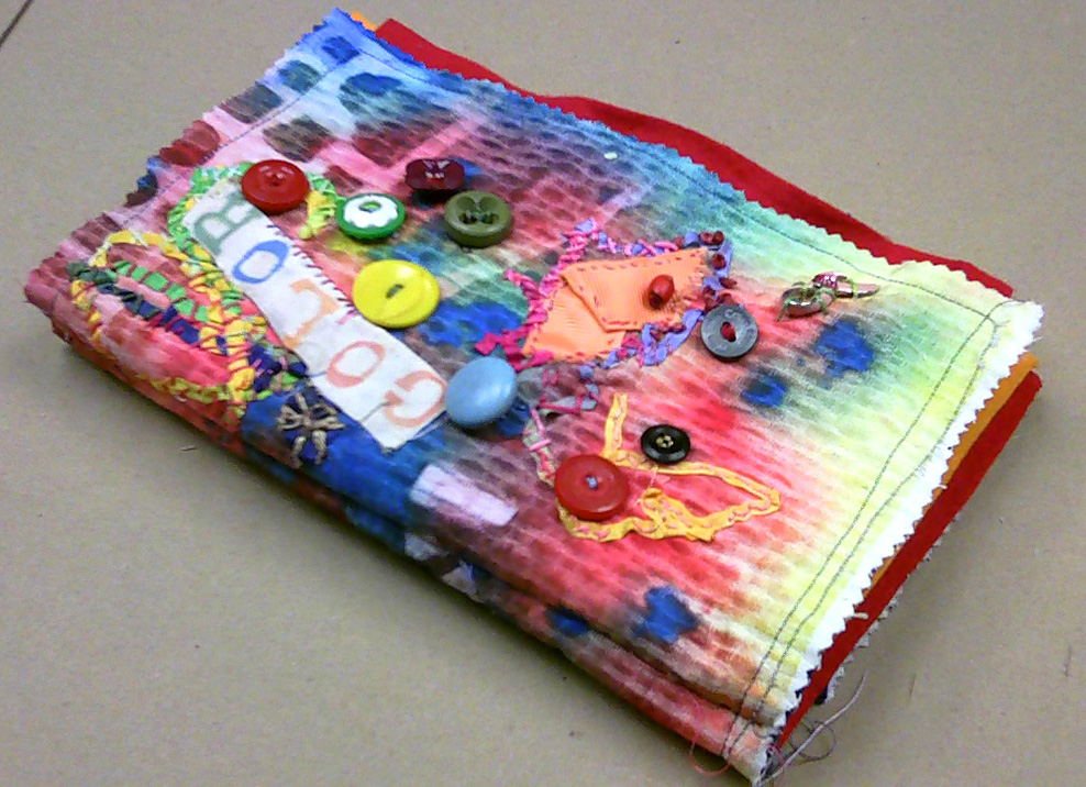 colored thread Stitch and Surface embroidered books