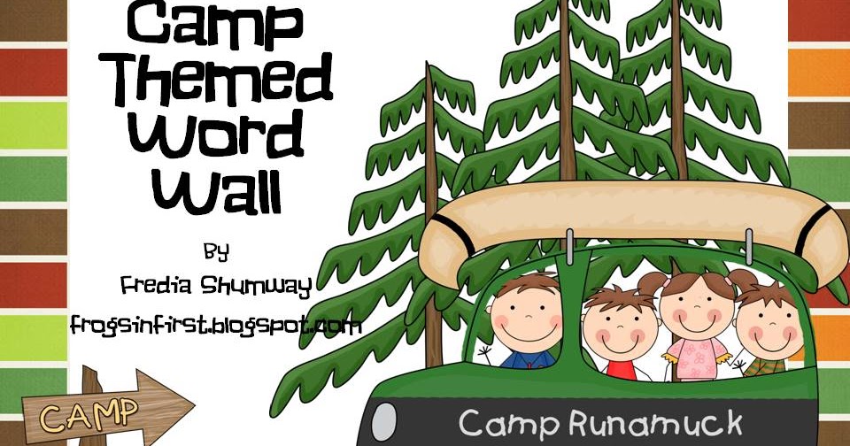 Frogs in First Camping Themed Word Wall
