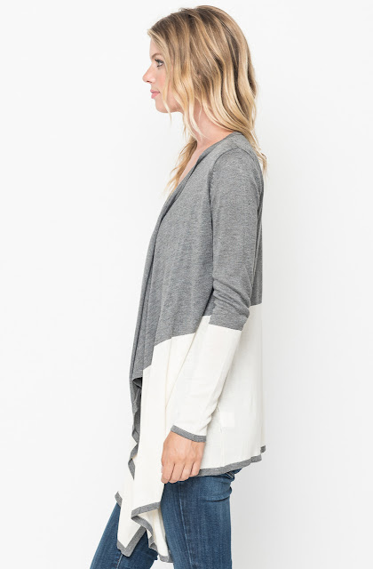 two tone cardigan