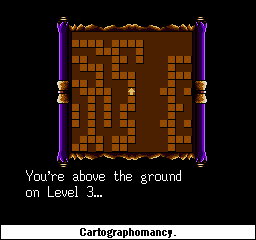 It even creates a little magic scroll on which to display the magical map. Handy! Map screen.