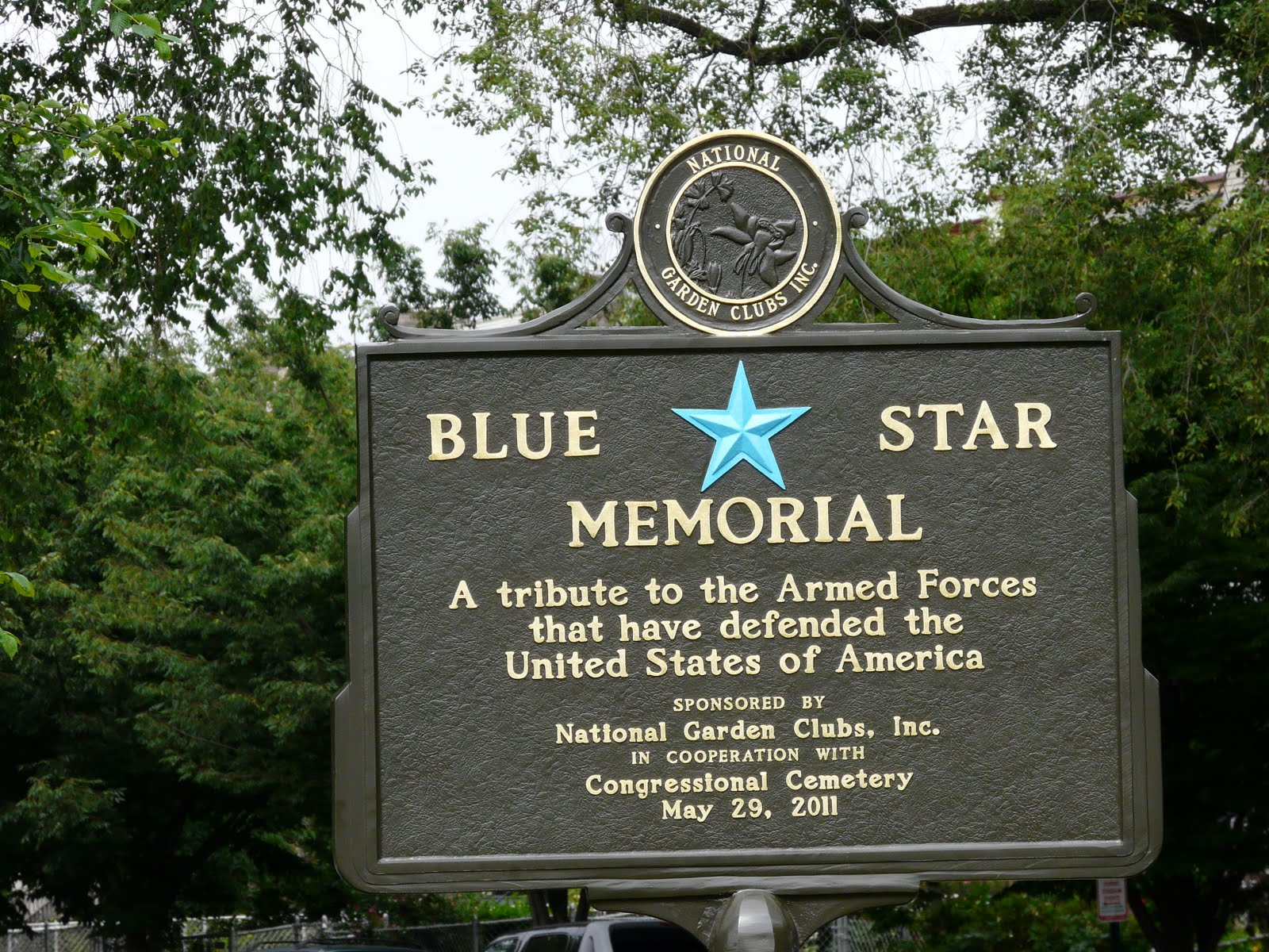 Capitol Hill Garden Club Blue Star Memorial on Capitol Hill