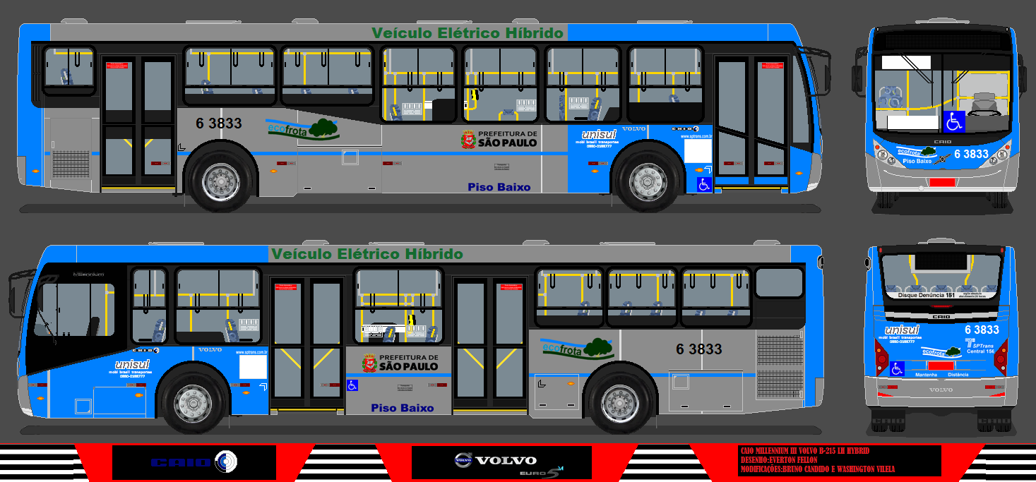 BUS ZONA LESTE SP Millennium III MOBI BRASIL VOLVO B215 LH HIBRID EURO V