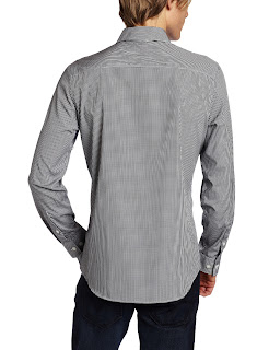 Calvin Klein Slim-Fit Long-Sleeve Shirt grey back