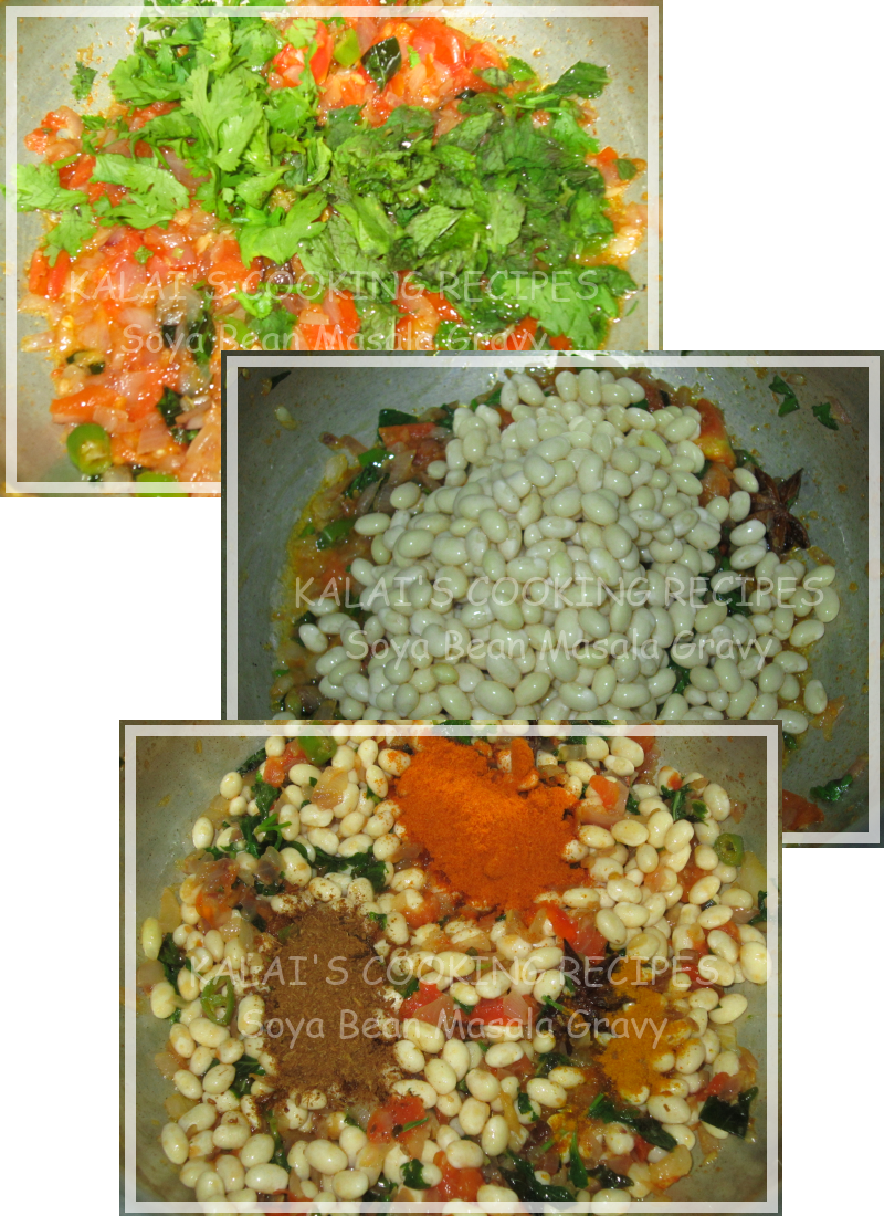 KALAI'S COOKING RECIPES Soya Bean Lentils Masala Gravy Recipe South