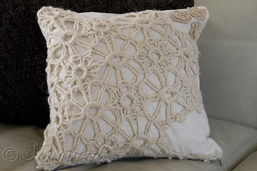 sewing project turning old sweaters into pillow covers