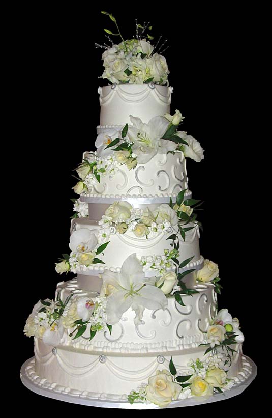 Fivetier wedding cake