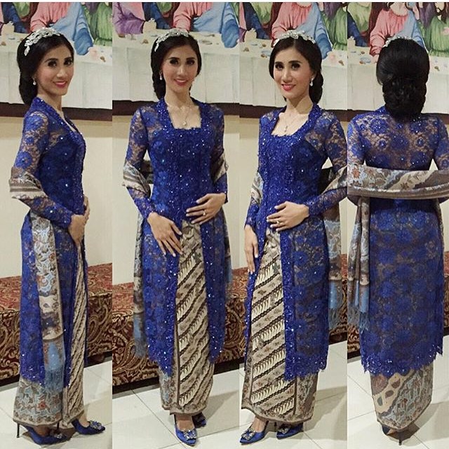Model Kebaya Broklat Biru Parang Panjang - Inspirasi Kebaya Indonesia
