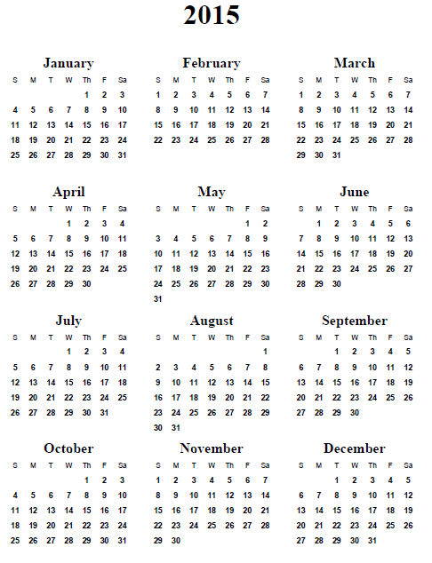 free printable calendar