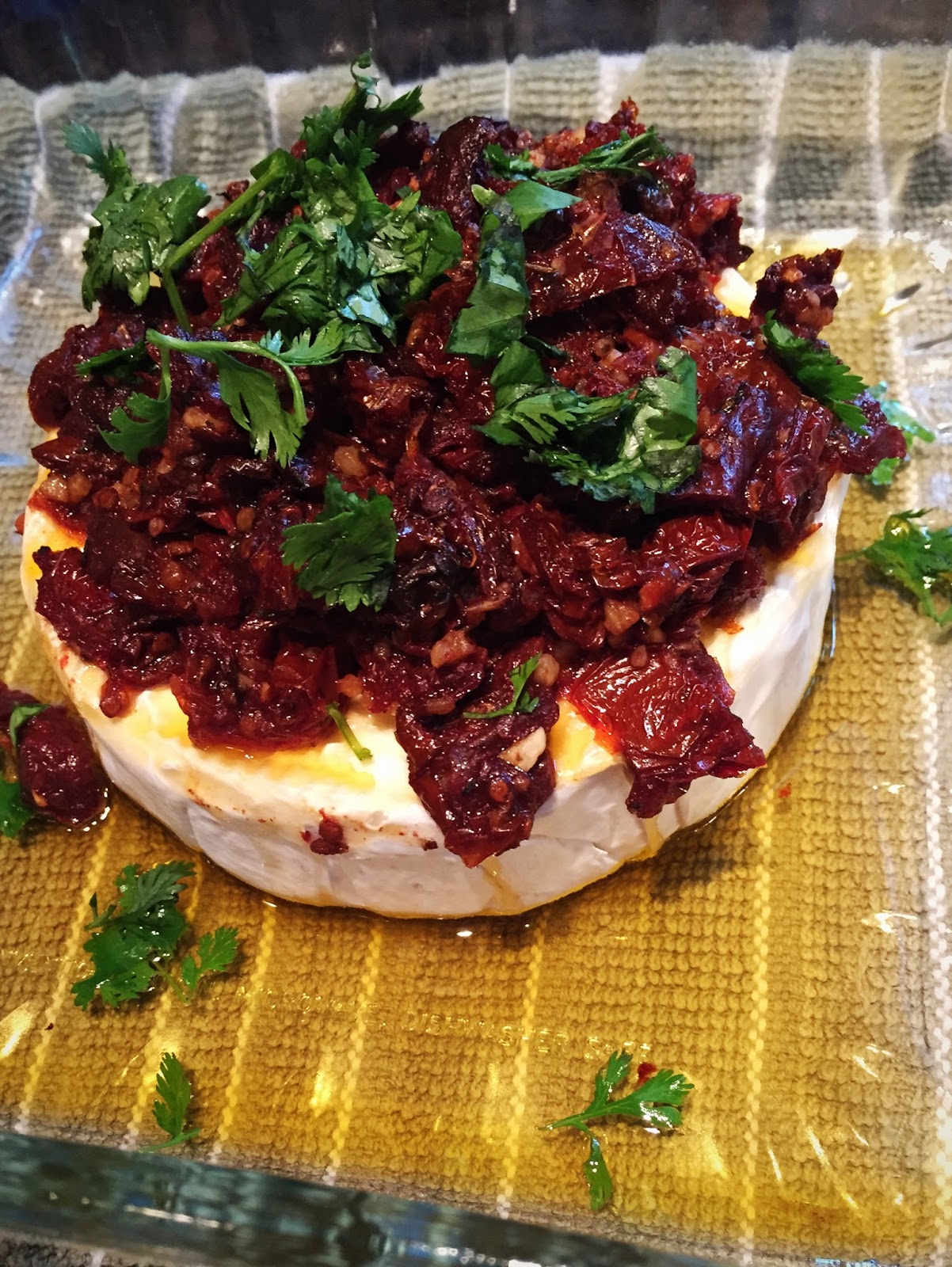 Basil Development Baked Brie with Sundried Tomatoes