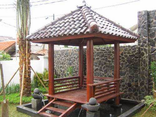 Jasa pembuatan saung gazebo | dekorasi saung bambu | desain saung kayu kelapa | jasa pembuatan taman dan kolam