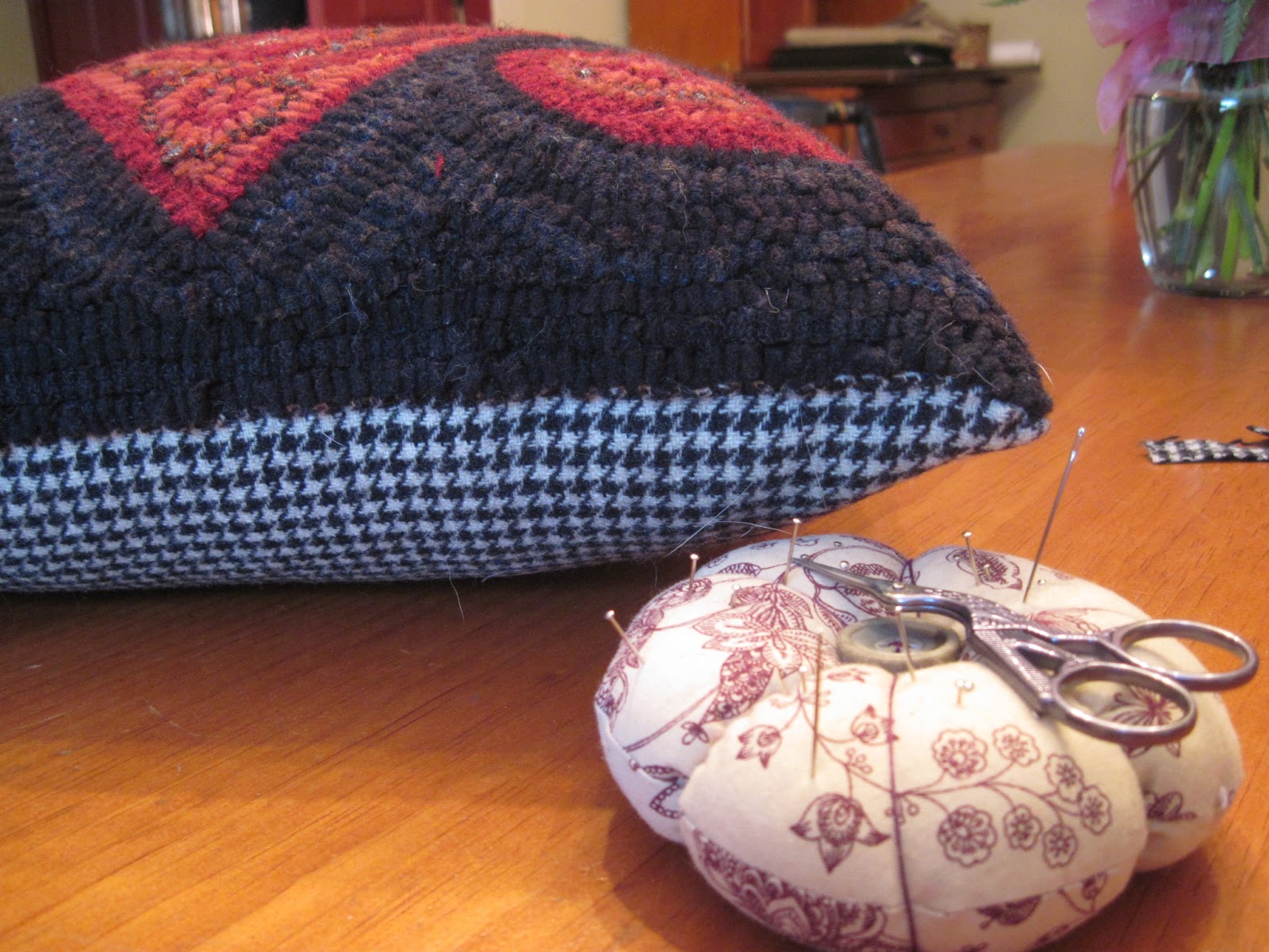 Parris House Wool Works Hooked Rug Pillow Finishing Just One Way