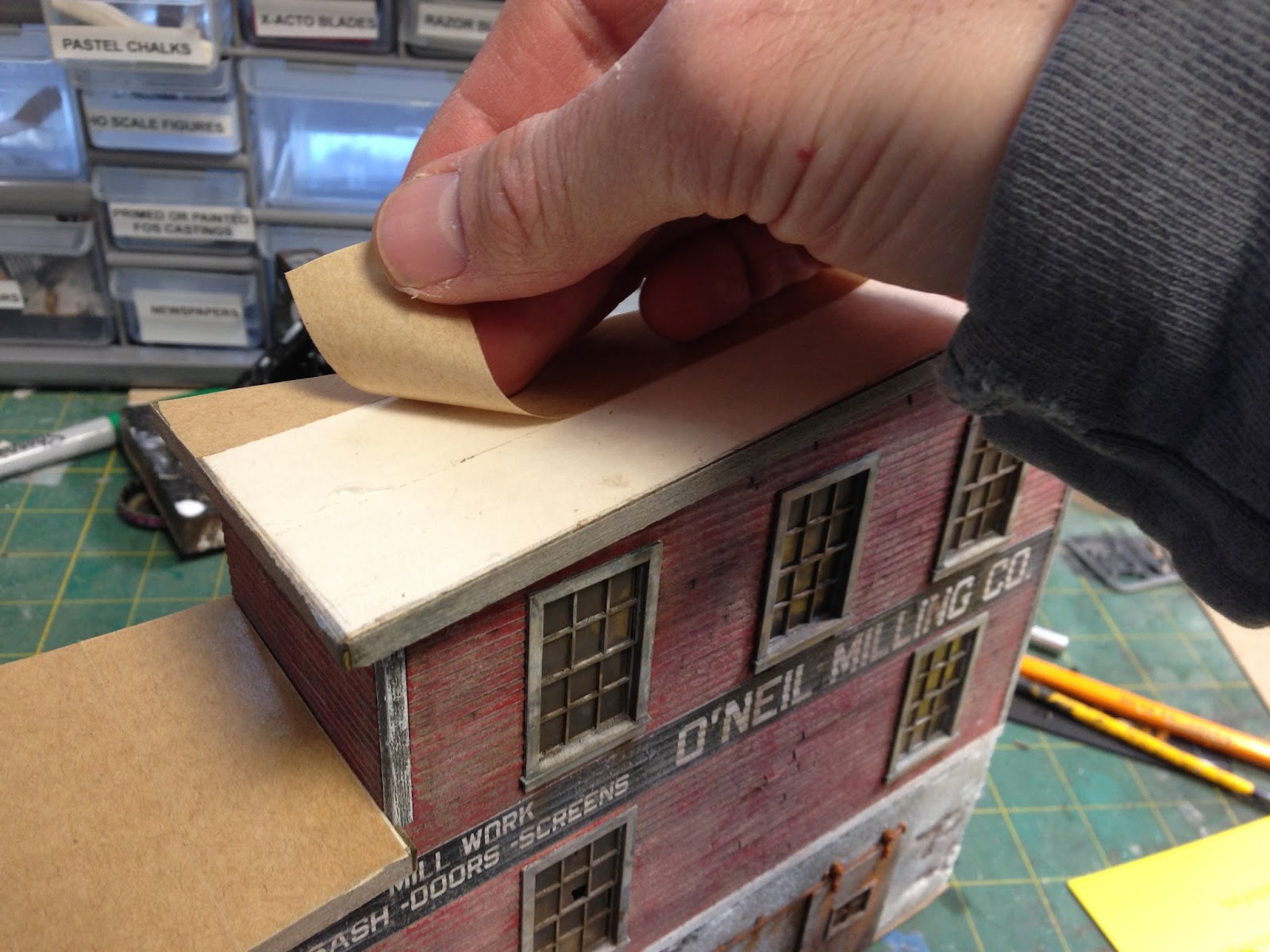 Fos Scale Models/ Blog Black Gesso Roofing O Scale Diorama Part 6