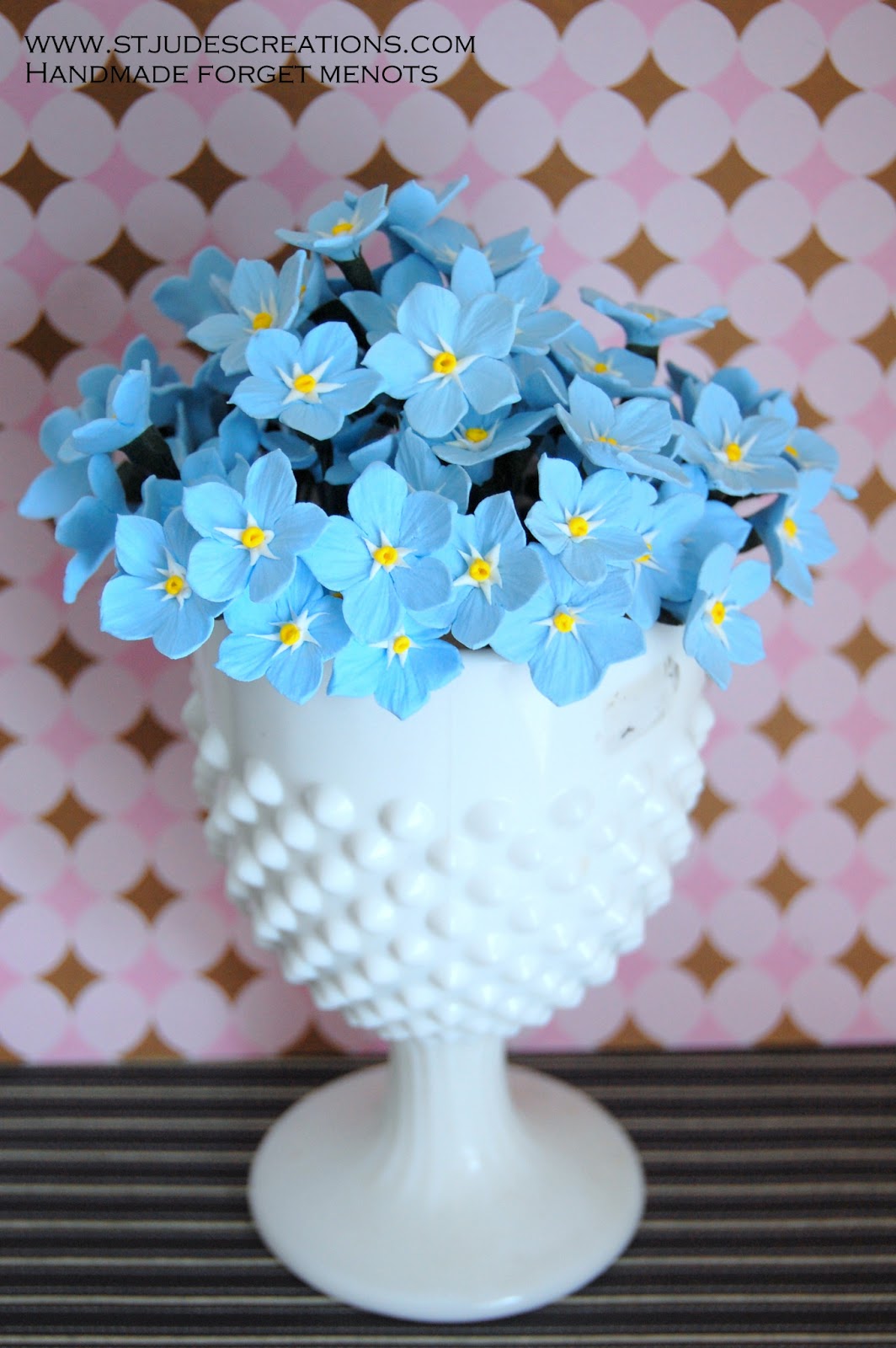 me not blue wedding bouquet clay Handmade PaPer FloweRs by Maria Noble