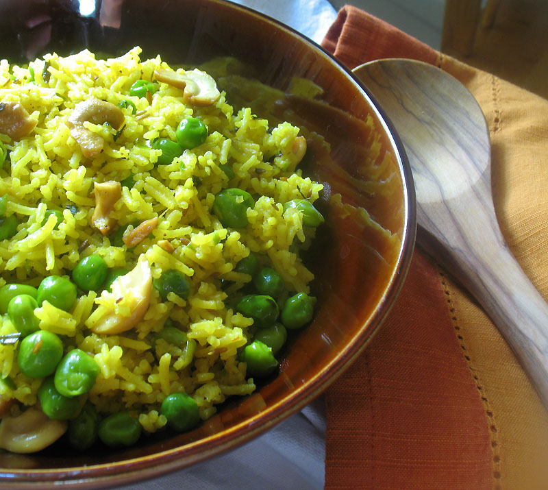 Green Pea Pulao with Cashews Lisa's Kitchen Vegetarian Recipes