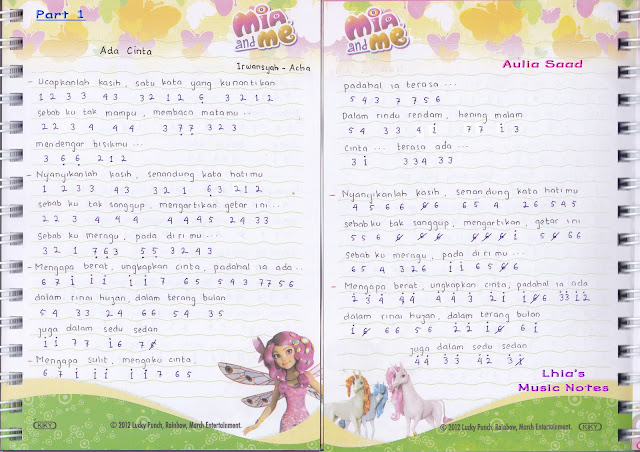 Catatan Not Lagu Irwansyah Ft Acha Septriasa Ada Cinta Piano Pianika Pemula Aulia S World