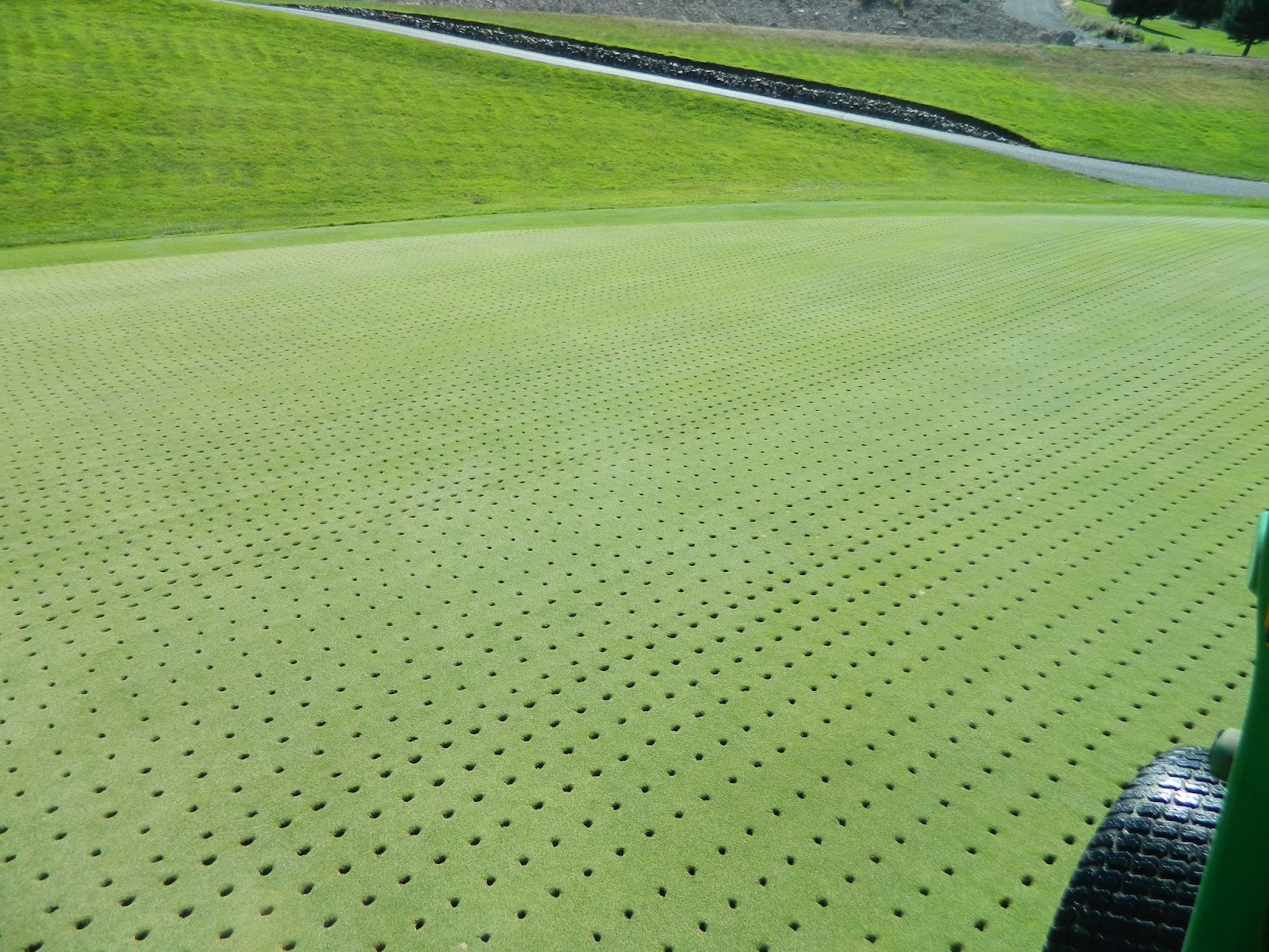 LGCC Golf Maintenance Greens aerification complete