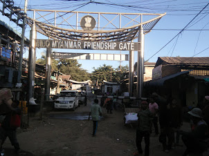 Moreh in India. The  India /Myanmar border gate in Moreh on Indian side of Border.