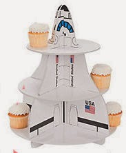 Fiesta Espacial: Stand para Cupcakes. Tutorial con Plantilla. Stand para Cupcakes con forma de Nave Espacial.