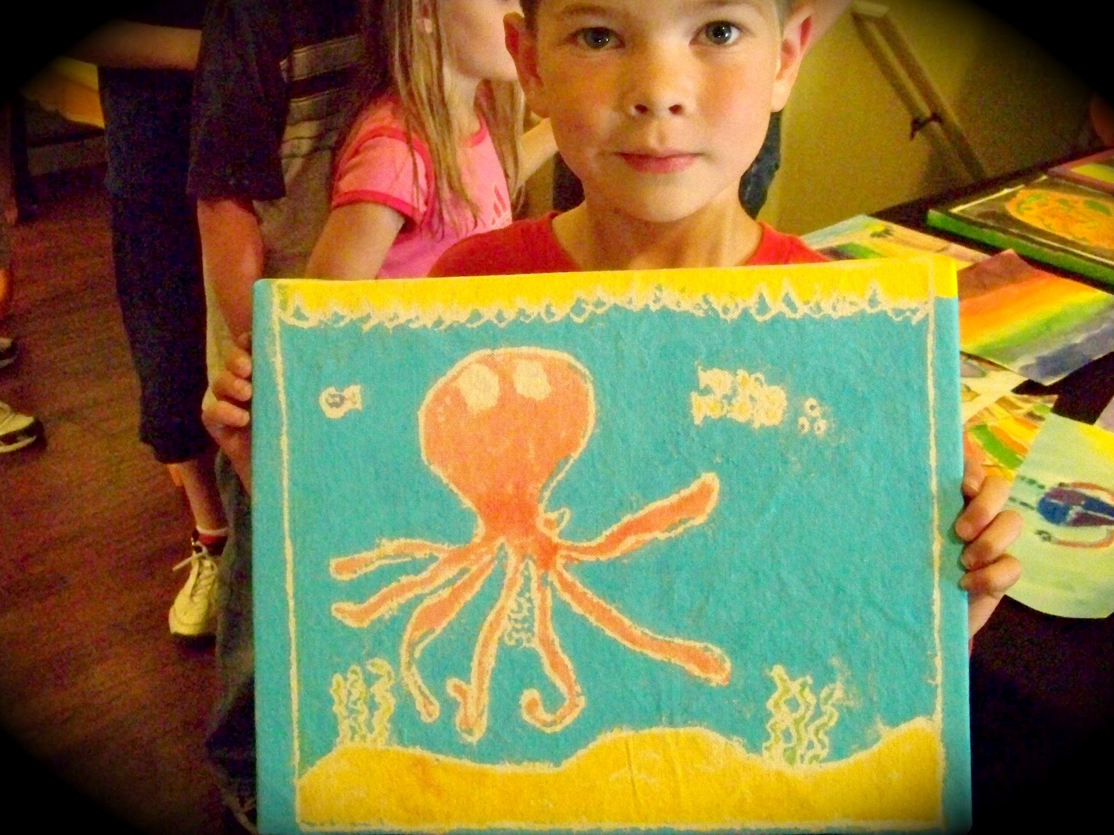 candice ashment art GLUE BATIK on Canvas! Summer Art Class