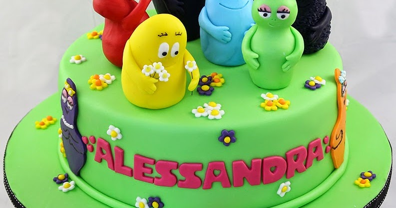 Torta Barbapapa con i personaggi tridimensionali in pasta ...