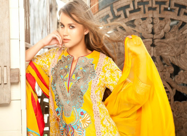 Spring/Summer Women's Embroidered Dresses Collection 2013 By Firdous