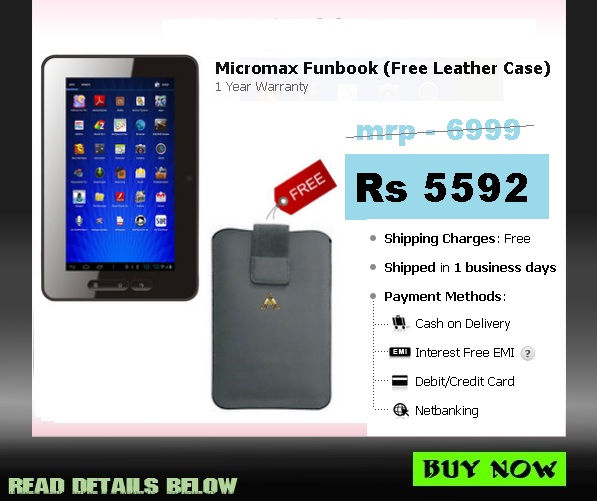 Sasta Mobile Micromax Funbook (Free Leather Case) CHEAPEST PRICE BUY