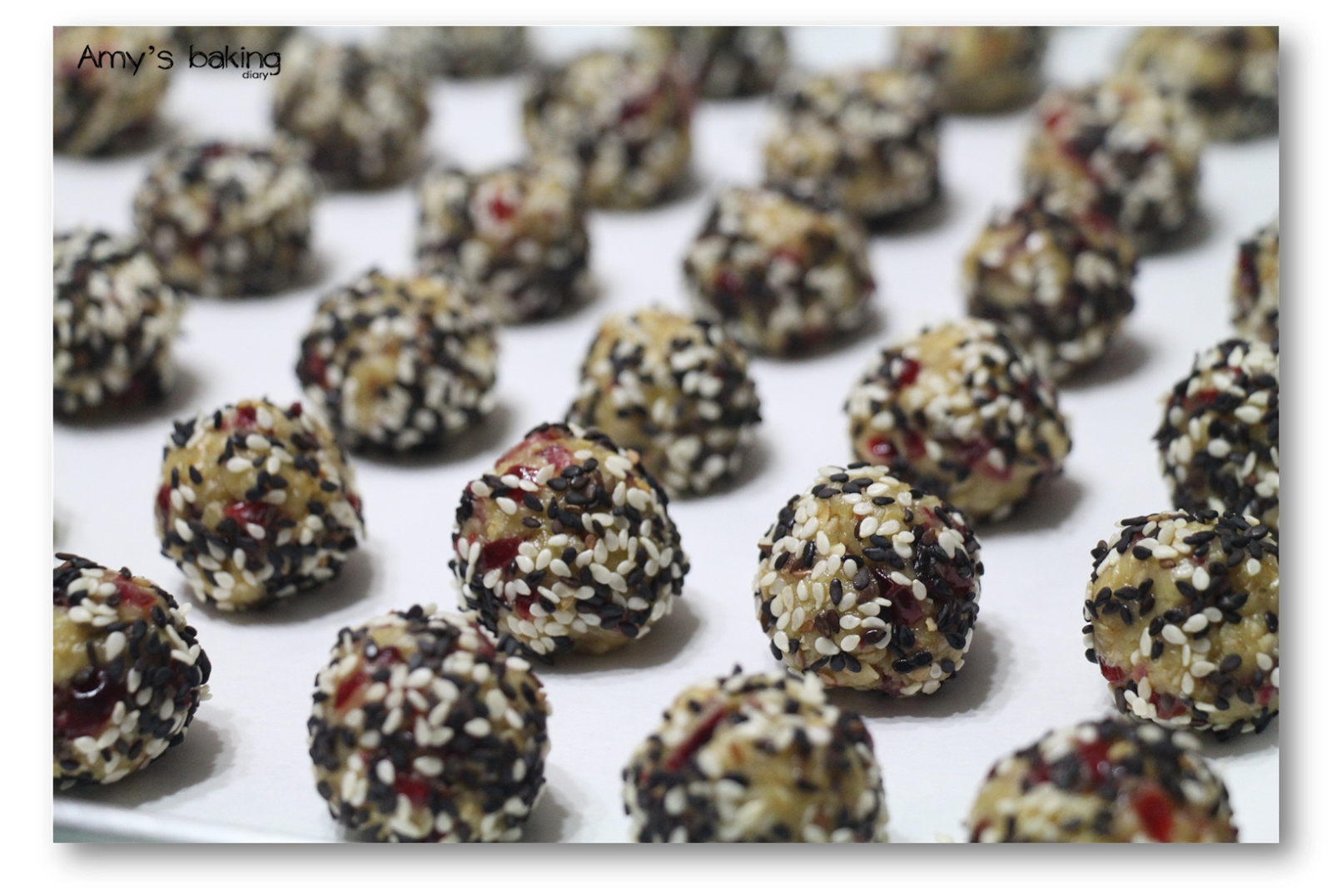 Amy Baking Diary Oats and Cherry Cookies with Sesame Seeds