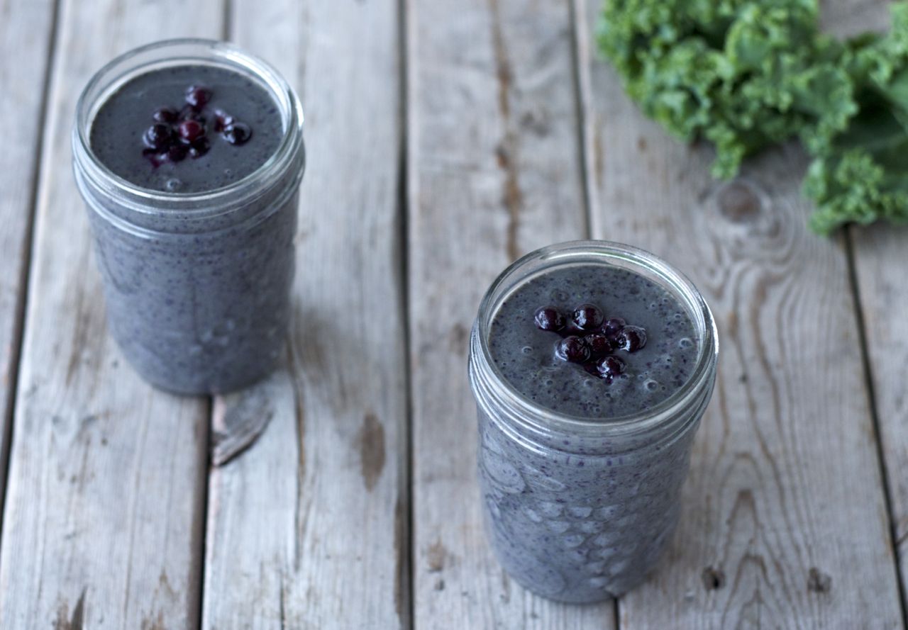 BlueberryKale Breakfast Smoothie Craving Greens