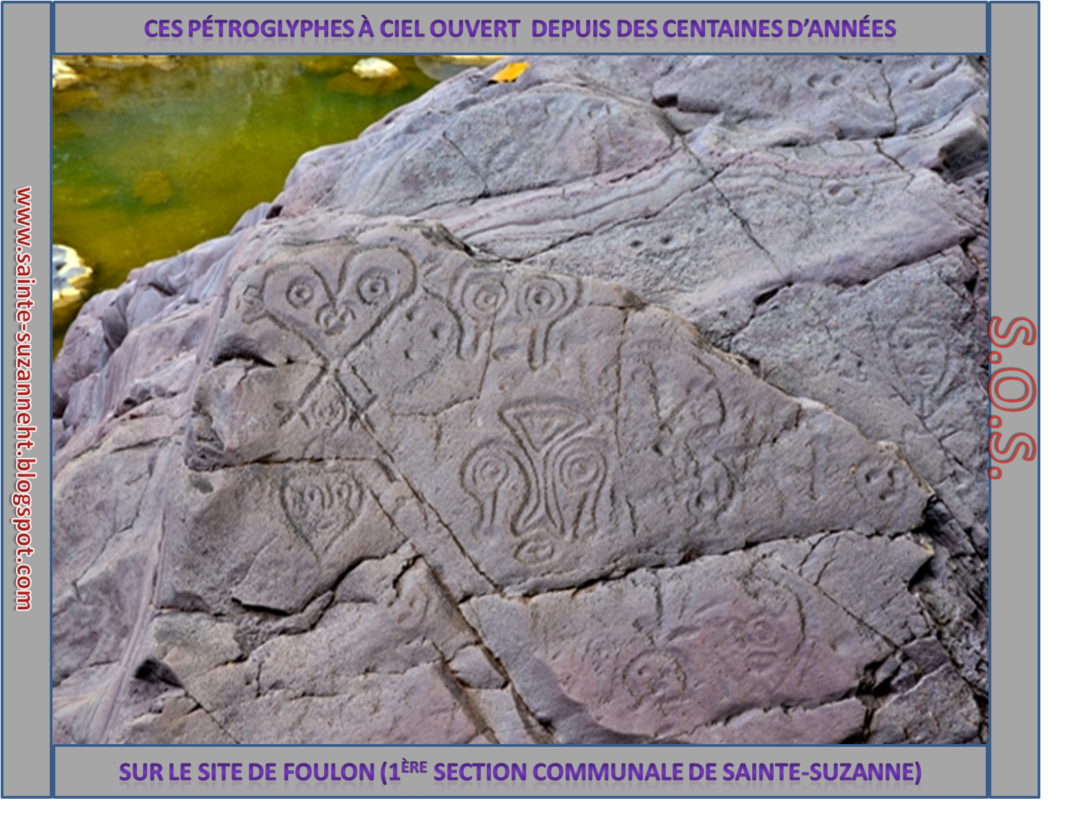 Photo des petroglyphes sur le site de Foulon