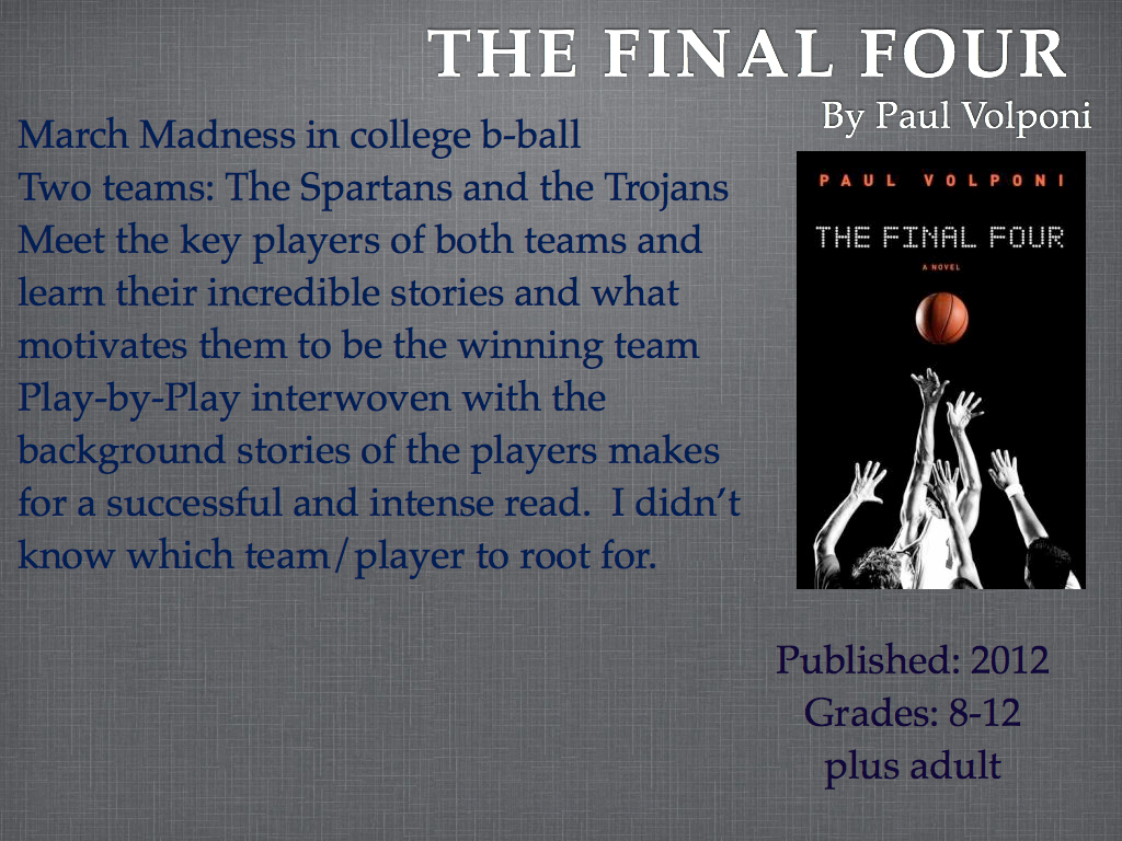 Young Adult Reading Machine The Final Four by Paul Volponi