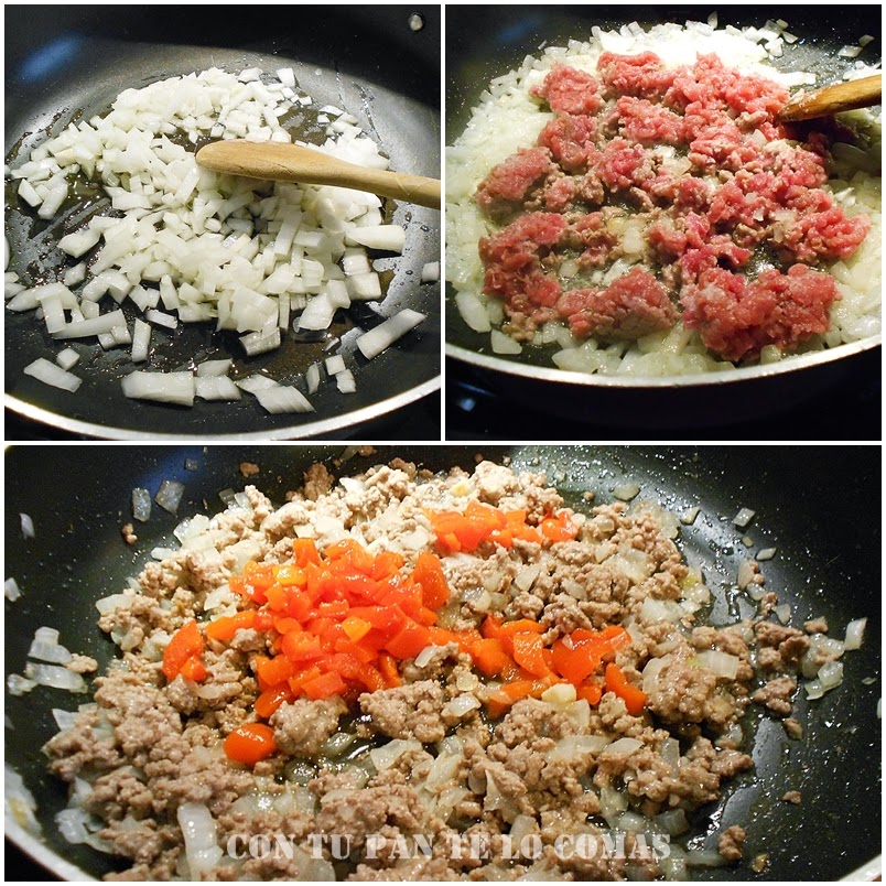 macarrones con carne y queso gratinados