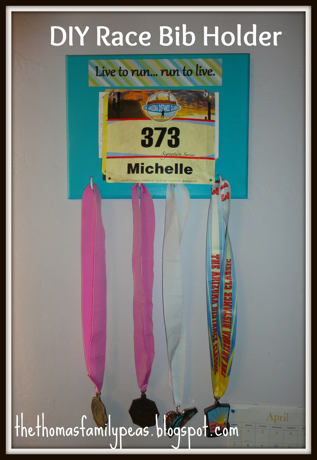 My Three Peas {DIY} Race bib holder