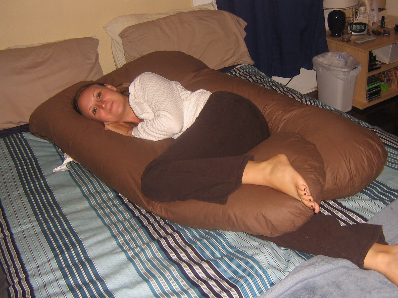 Todays Mom Cozy Comfort Pregnancy Pillow Almond 
