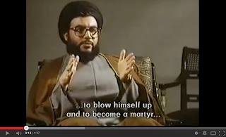 Sayyed Hassan Nasrallah, le chef du Hezbollah, s'exprimant sur le martyr et l'attentat-sucide (From Beirut to Bosnia - Robert Fisk)