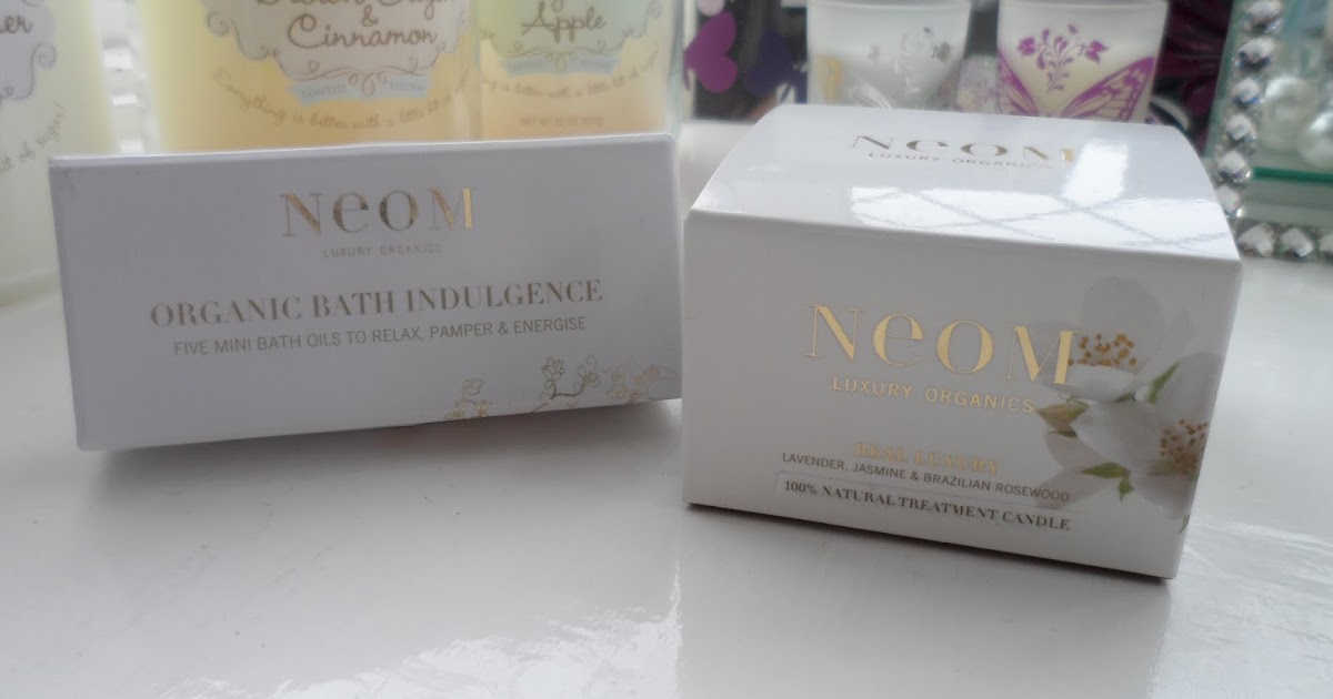Neom real luxury candle and mini bath oils review flutter and sparkle