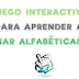 Juego para aprender a ordenar palabras alfabéticamente