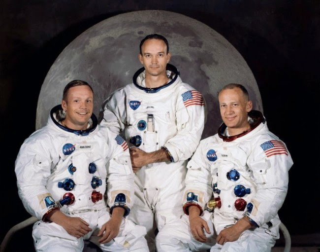 NEIL ARMSTRONG, BUZZ ALDRIN ET MIKE COLLINS, D'APOLLO 11