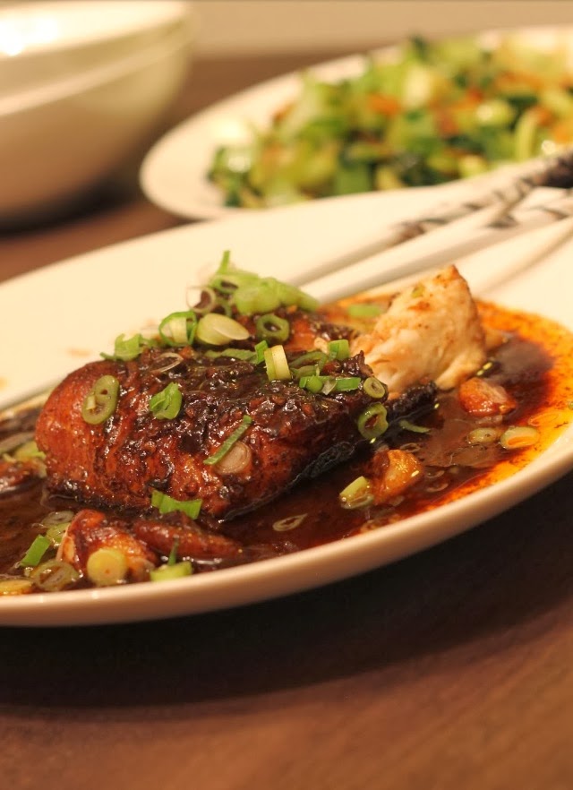 Spicy Braised Fish with Whole Garlic
