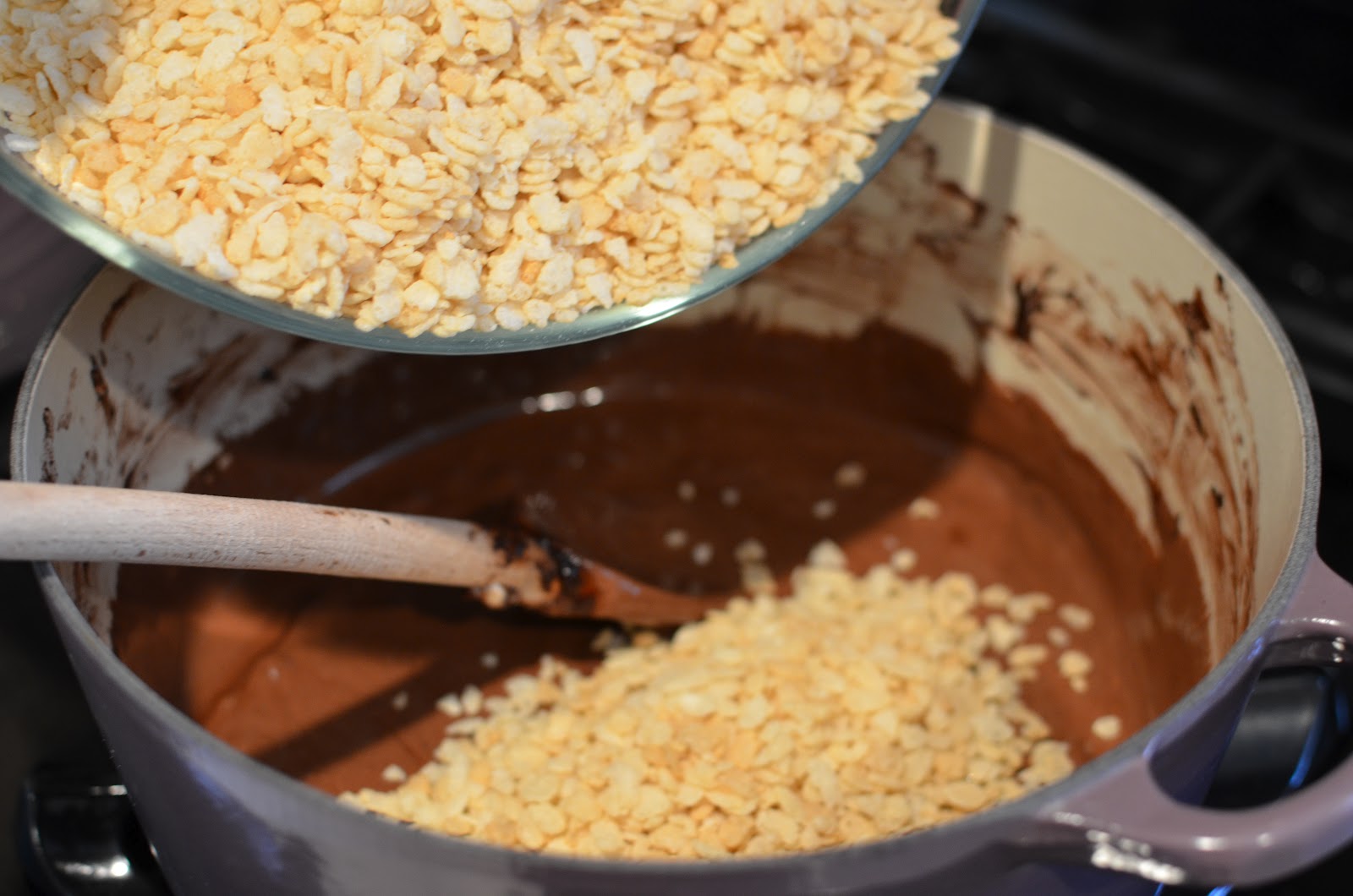 Playing with Flour Chocolate rice crispy treats