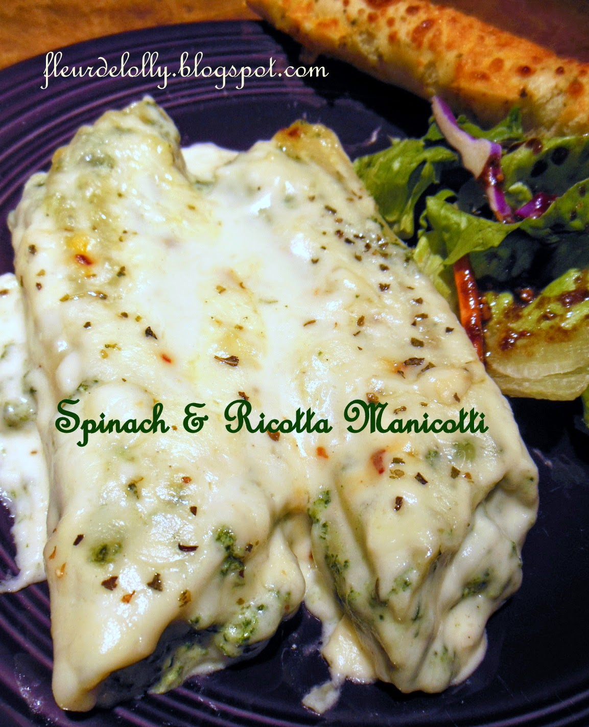 Fleur de Lolly Spinach & Ricotta Manicotti