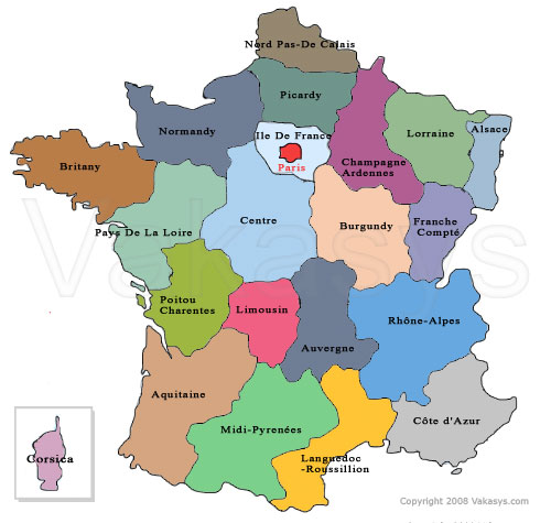 maps of france. map of france with cities.